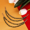 2 String Green Pearl Gold Plated Set Of 2 Brass Ear-Chain (Kaanchain)