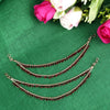 2 String Maroon Pearl Gold Plated Set Of 2 Brass Ear-Chain (Kaanchain)
