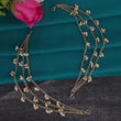 Saloni Fashion Jewellery 3 String Long Chain Gold Plated Combo Set of 2 Pearl Ear-Chain (Kaanchain) For Women