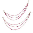 Saloni Fashion Jewellery 3 String Long Chain Red Bead Gold Plated Set of 2 Ear-Chain (Kaanchain) For Women - view 2