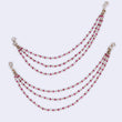 Saloni Fashion Jewellery 3 String Long Chain Red Bead Gold Plated Set of 2 Ear-Chain (Kaanchain) For Women - view 4