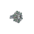 Saloni Fashion Jewellery Modish Flower Design Silver Plated Kundan Stone Adjustable Finger Ring For Women and Girls - view 2