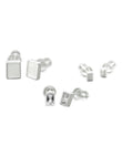 Saloni Fashion Jewellery Square Shape Combo of 3 Silver Plated Stud Earring For Women and Girls - view 2