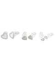 Saloni Fashion Jewellery Lovely Heart Shape Combo of 3 Silver Plated Stud Earring For Women and Girls - view 2