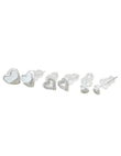 Saloni Fashion Jewellery Heart Shape Combo of 3 Silver Plated Stud Earring For Women and Girls - view 2
