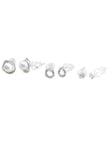 Saloni Fashion Jewellery Round Shape Mother of Pearl Combo of 3 Silver Plated Stud Earring For Women and Girls - view 2
