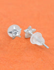 Saloni Fashion Jewellery Star Design CZ Brass Silver Plated Set of 3 Combo Stud Earring For Women and Girls - view 7