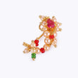 Saloni Fashion Jewellery Traditional Attractive Oval Shape Gold Plated Maharashtrian Nosepin / Nath Without Piercing For Women and Girls
