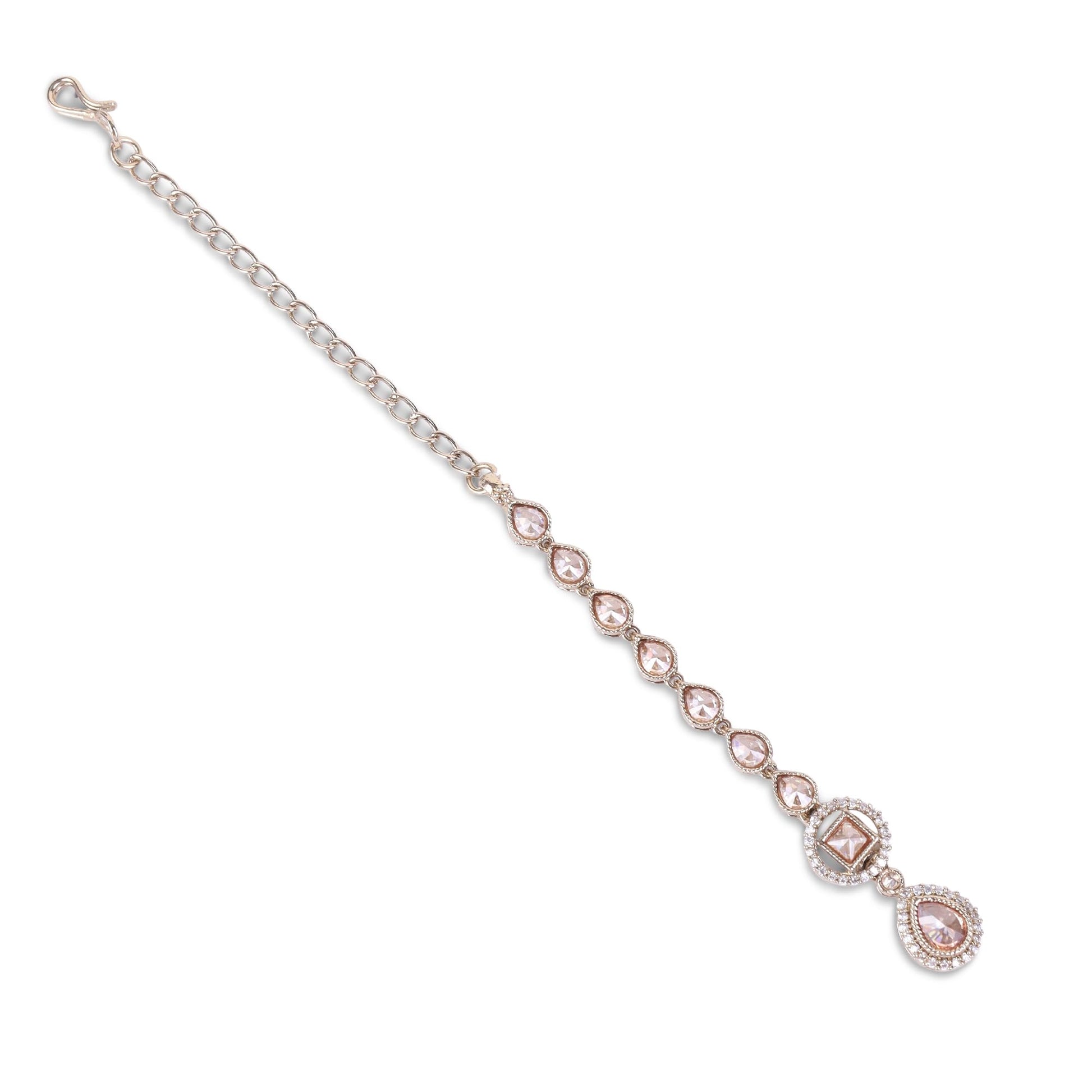 Saloni Fashion Jewellery Traditional Oval Shape Silver Gold Plated Brass Maang Tikka For Women