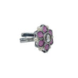 Saloni Fashion Jewellery Glorious Pear and Flower Design Silver Plated Kundan Stone Adjustable Finger Ring For Women and Girls - view 2