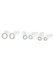 Saloni Fashion Jewellery Round Shape CZ Studded Combo of 3 Silver Plated Stud Earring For Women and Girls - view 2