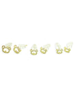 Saloni Fashion Jewellery Caty Mau Shape Combo of 3 Gold Plated Stud Earring For Women and Girls - view 2
