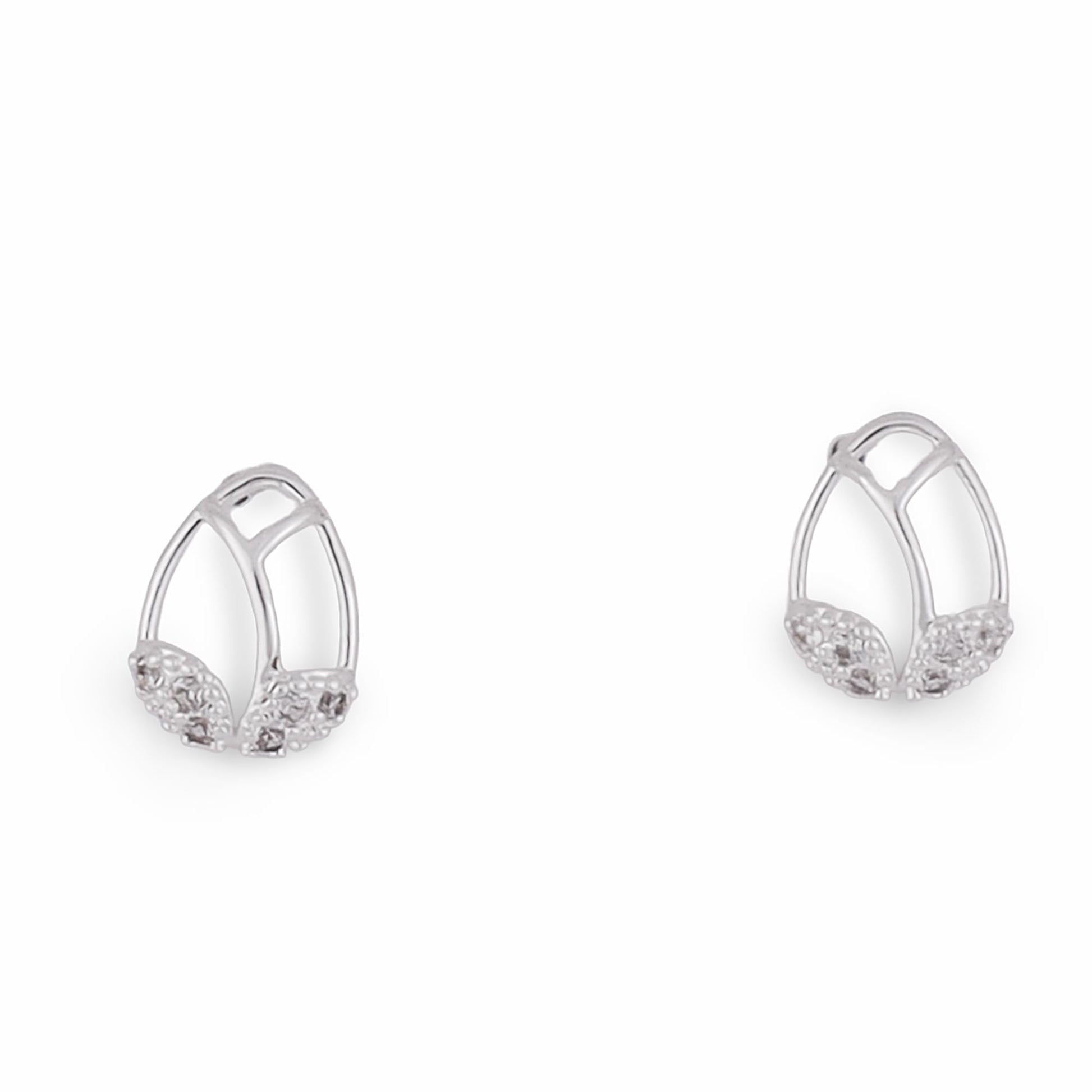 Saloni Fashion Jewellery Pleasant Oval Shape Silver Plated Stud Earring For Women