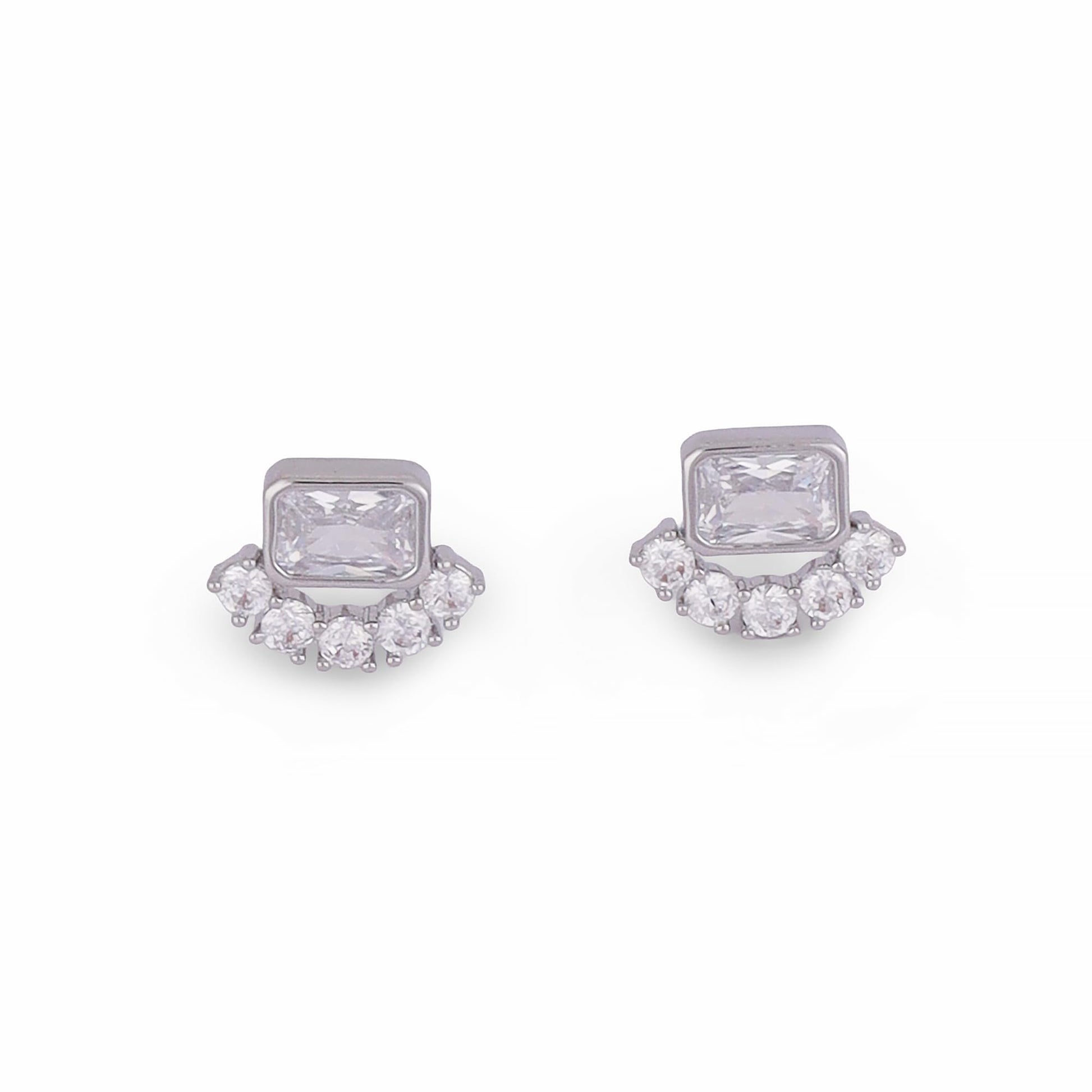 Saloni Fashion Jewellery Lovely Squire Shape Silver Plated Stud Earring For Women