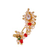 Saloni Fashion Jewellery Traditional Beautiful Oval Shape Gold Plated Combo Set of 2 Maharashtrian Nosepin / Nath Without Piercing For Women and Girls - view 4