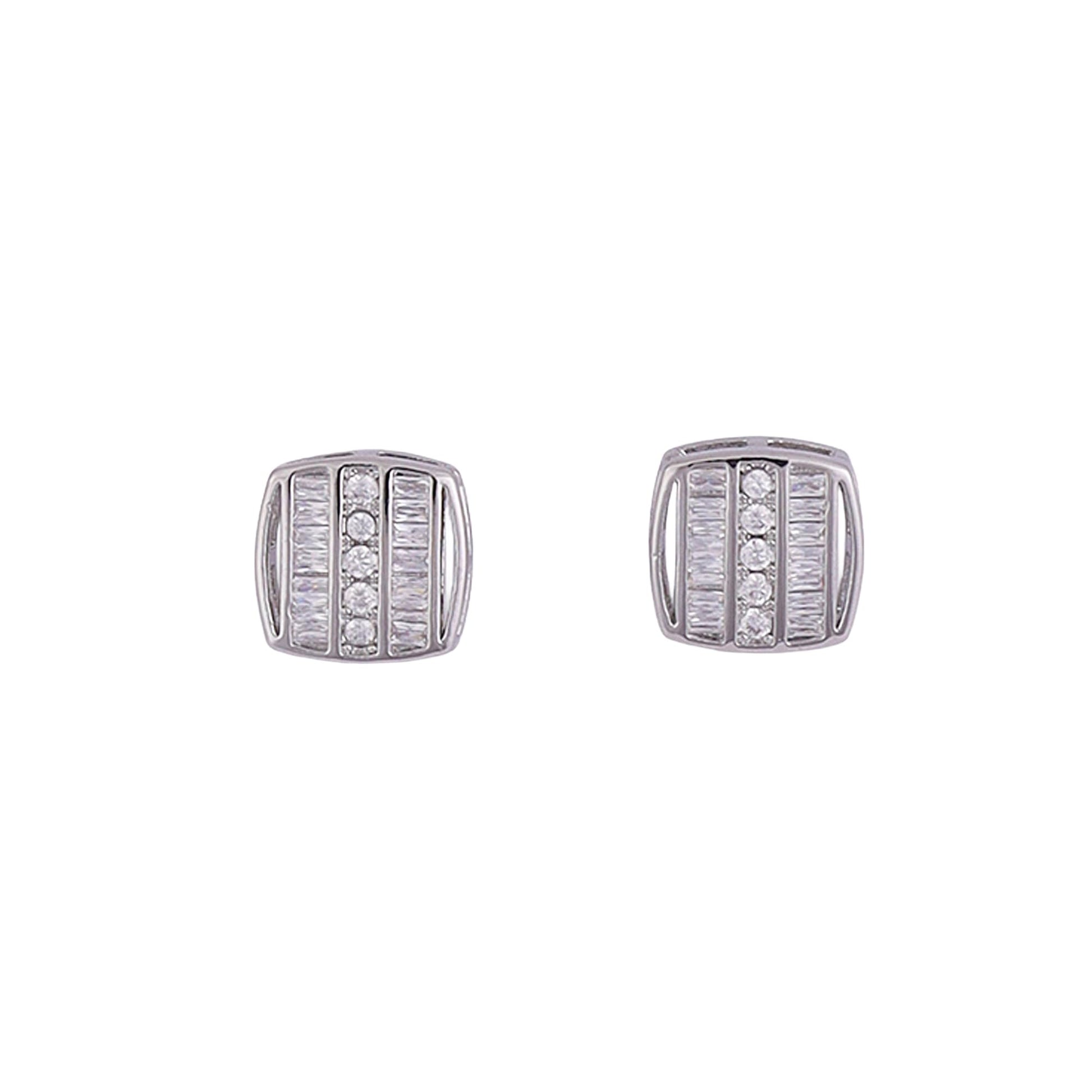 Saloni Fashion Jewellery Classic Sparkling Studded CZ Silver Plated Stud Earring For Women