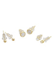 Saloni Fashion Jewellery Round Shape Combo of 3 Gold Plated Stud Earring For Women and Girls - view 2