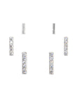 Saloni Fashion Jewellery Straight Bar CZ Brass Silver Plated Set of 3 Combo Stud Earring For Women and Girls - view 2