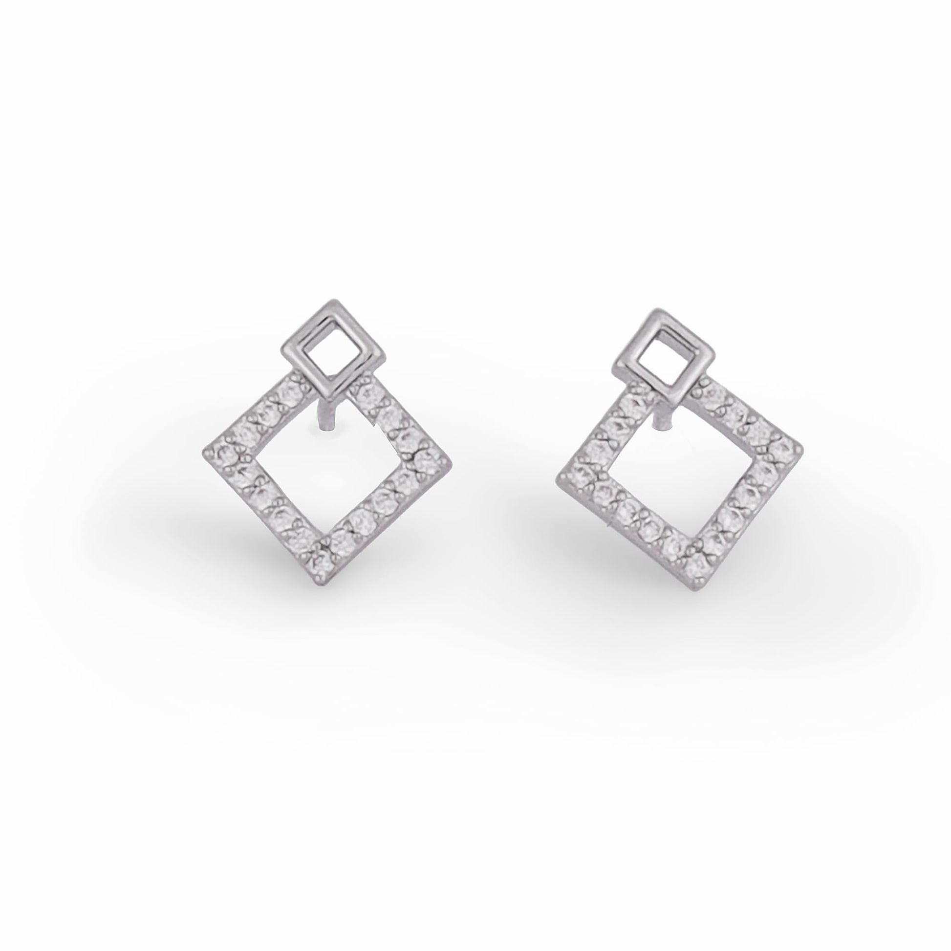 Saloni Fashion Jewellery Desirable Round Shape Silver Plated Combo Set of 2 Stud Earring For Women