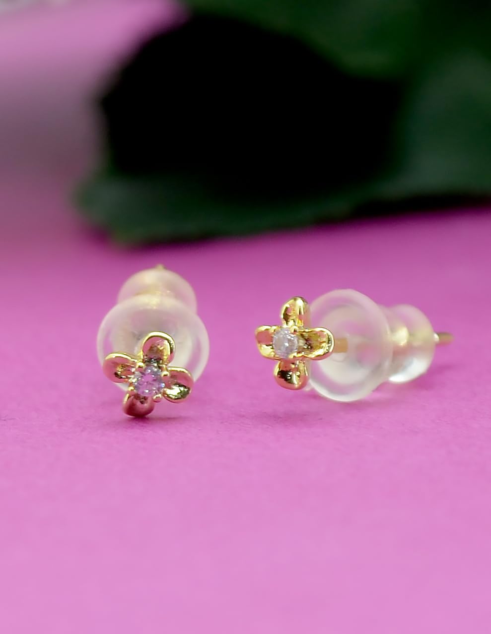 Saloni Fashion Jewellery Modish Flower Design Pearl CZ Brass Gold Plated Set of 3 Combo Stud Earring For Women and Girls