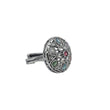 Saloni Fashion Jewellery Stylish Oval and Round Shape Silver Plated Kundan Stone Adjustable Finger Ring For Women and Girls - view 2