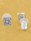 Saloni Fashion Jewellery Flowing Round Shape CZ Brass Silver Plated Set of 3 Combo Stud Earring For Women and Girls - view 5