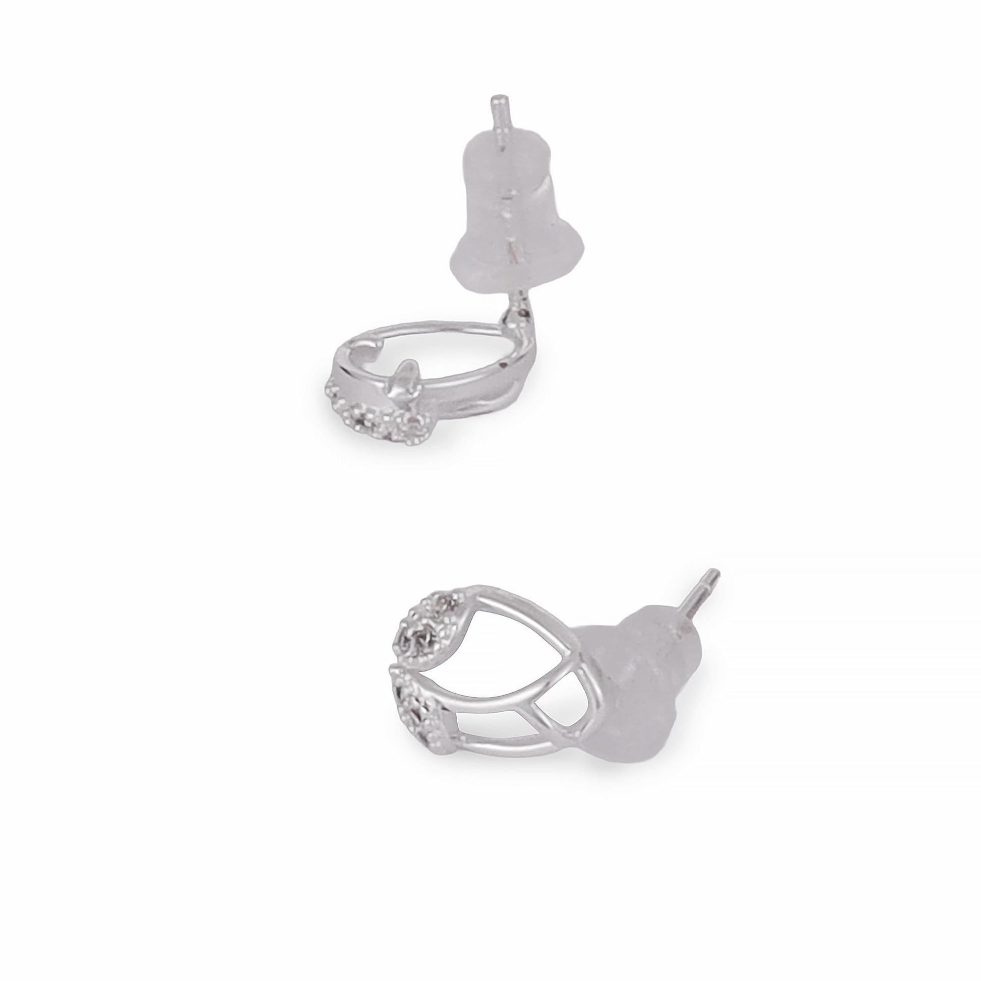 Saloni Fashion Jewellery Pleasant Oval Shape Silver Plated Stud Earring For Women