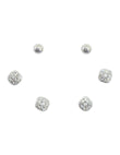 Saloni Fashion Jewellery Round Shape CZ Brass Silver Plated Set of 3 Combo Stud Earring For Women and Girls - view 2