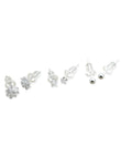 Saloni Fashion Jewellery Classy Flower Design Combo of 3 Silver Plated Stud Earring For Women and Girls - view 2