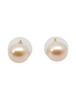 Saloni Fashion Jewellery Round shape Mother of Pearl 1 Pair Gold Plated Stud Earring For Women and Girls - view 2