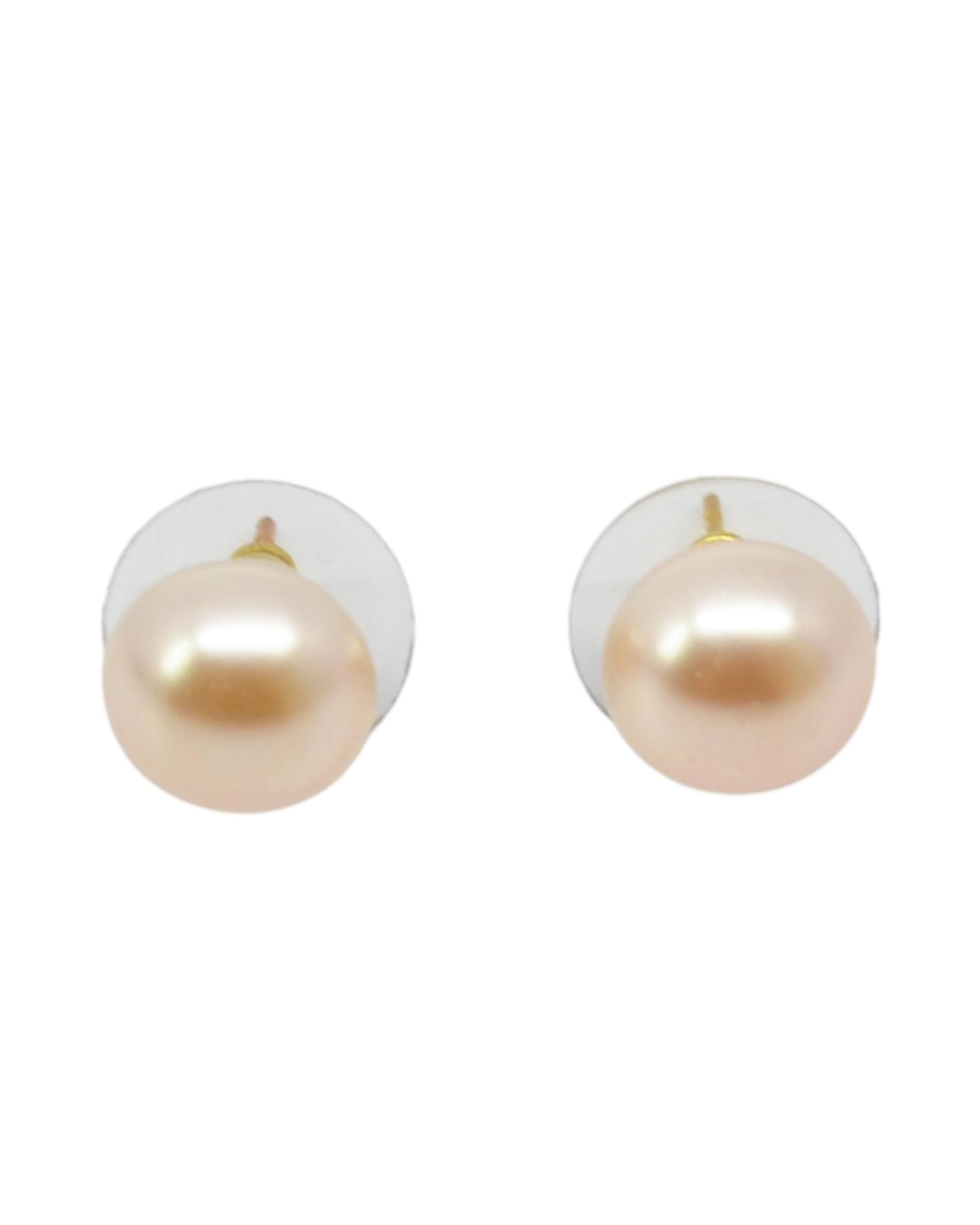 Saloni Fashion Jewellery Splendid Round shape Mother of Pearl 1 Pair Gold Plated Stud Earring For Women and Girls