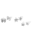 Saloni Fashion Jewellery Butterfly and Star Shape Combo of 3 Silver Plated Stud Earring For Women and Girls - view 2