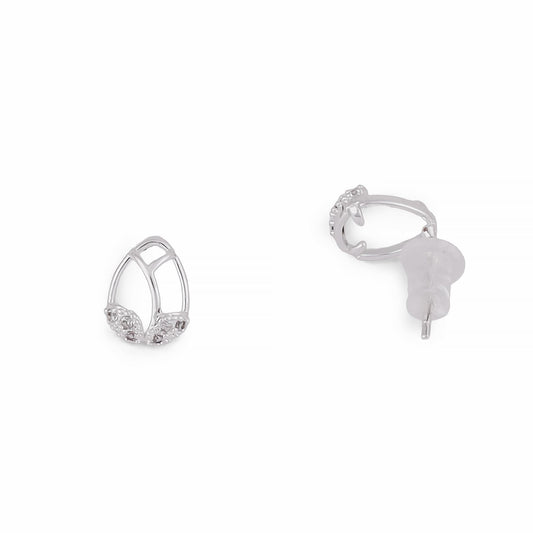 Saloni Fashion Jewellery Pleasant Oval Shape Silver Plated Stud Earring For Women