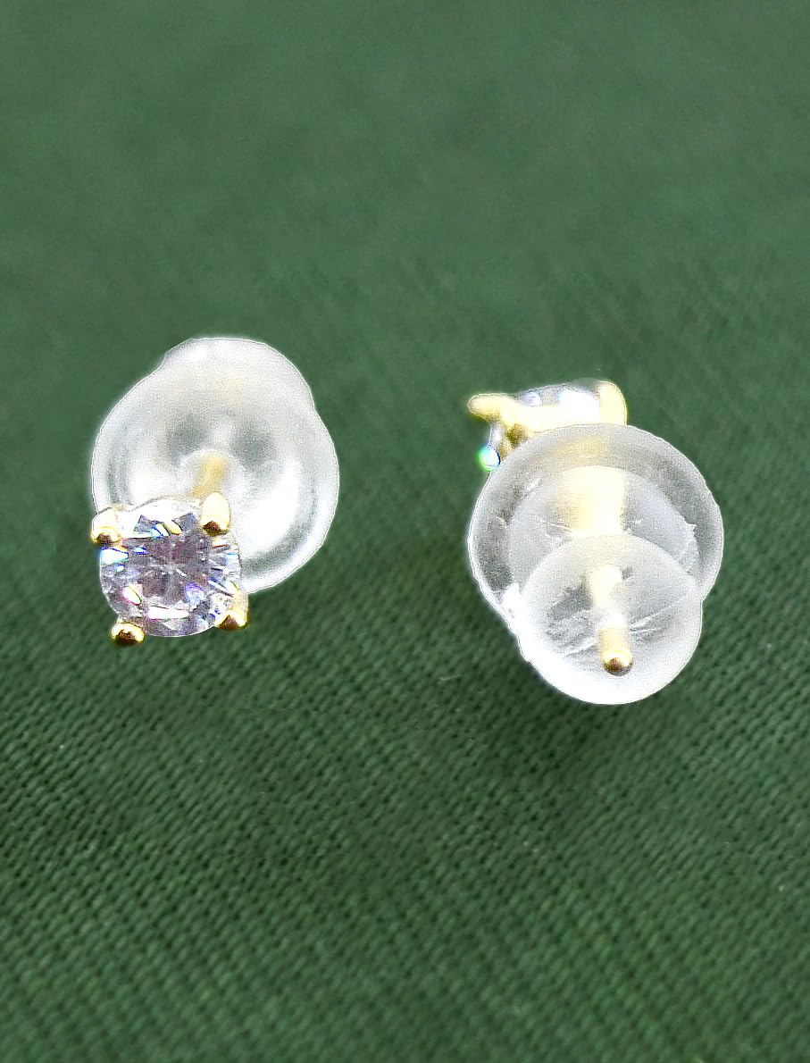 Saloni Fashion Jewellery Pretty Round Shape CZ Brass Gold Plated Set of 3 Combo Stud Earring For Women and Girls