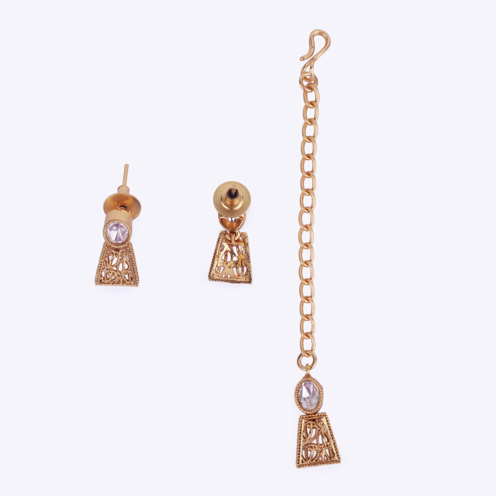 Saloni Fashion Jewellery Elegant Rajwadi Gold Plated Choker Necklace Set With Maangtikka For Women and Girls