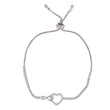 Saloni Fashion Jewellery Splendid Heart Shape Silver Plated Free Size Charm Bracelet For Women - view 2