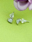 Saloni Fashion Jewellery Square and Heart Shape Combo of 3 Silver Plated Stud Earring For Women and Girls - view 5