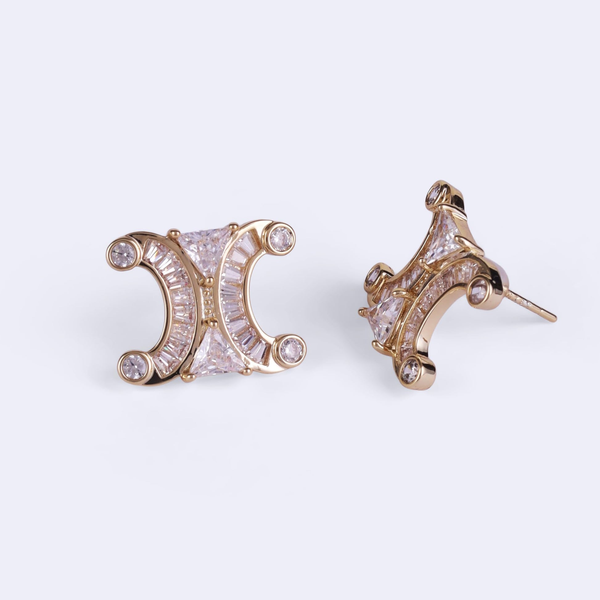 Saloni Fashion Jewellery Crystal Letter X Charm Gold Plated Stud Earring For Women