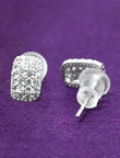 Saloni Fashion Jewellery Square Shape CZ Brass Silver Plated Set of 3 Combo Stud Earring For Women and Girls - view 5