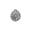 Saloni Fashion Jewellery Inspired Pear Shape Silver Plated Kundan Stone Adjustable Finger Ring For Women and Girls