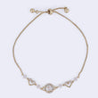 Saloni Fashion Jewellery Lavish Heart Shape Gold Plated Free Size Charm Bracelet For Women - view 5