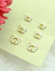 Saloni Fashion Jewellery Caty Mau Shape Combo of 3 Gold Plated Stud Earring For Women and Girls