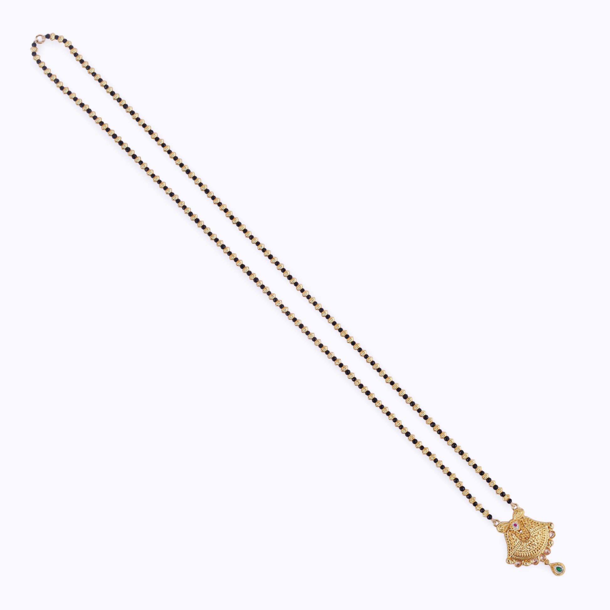 Saloni Fashion Jewellery Traditional Oval and Paisley Design Gold Plated Mangalsutra For Women