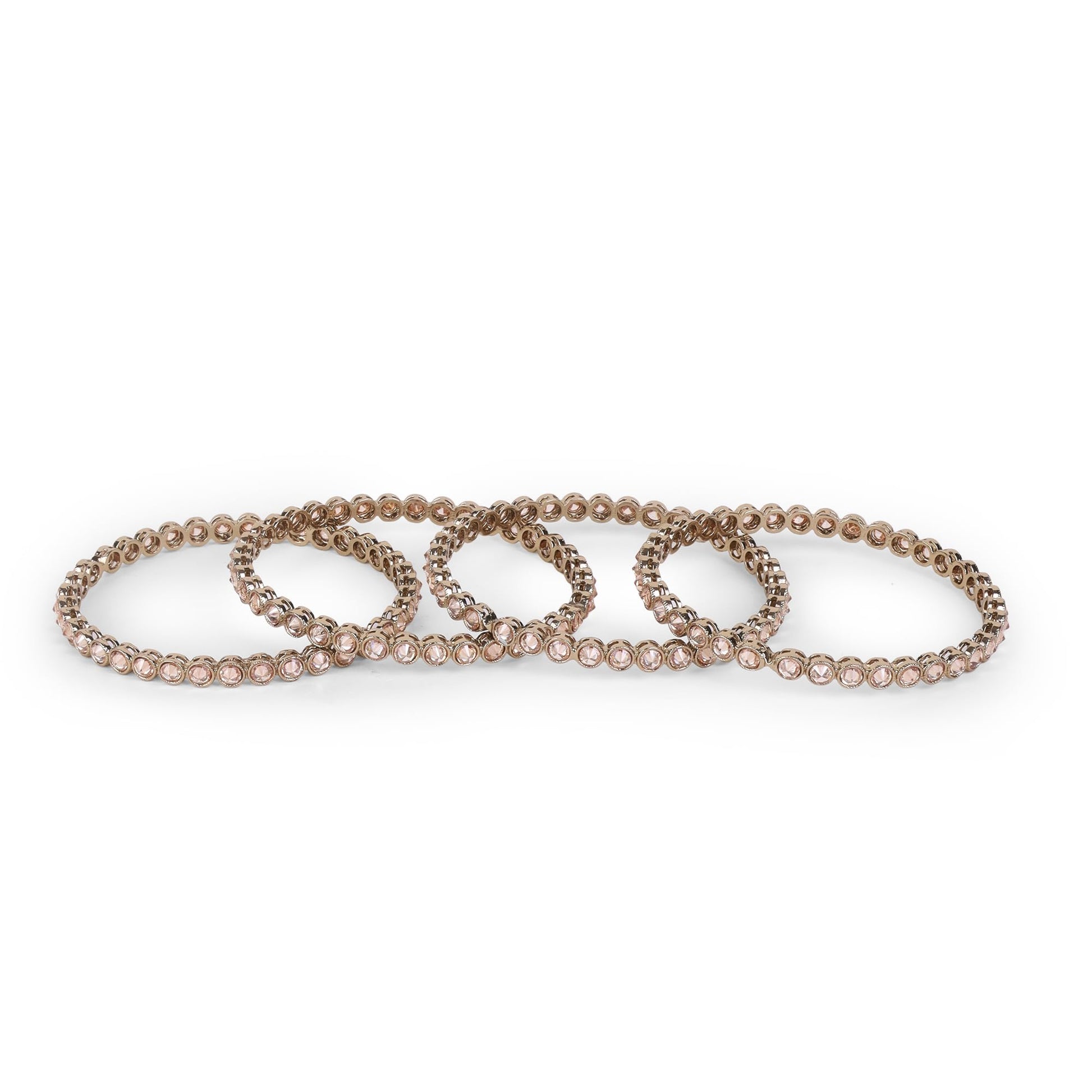Saloni Fashion Jewellery Delightful Brown Stone Antique Gold Plated Set Of 4 Bangles For Women