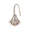 Saloni Fashion Jewellery Traditional Chandelier and Flower Shape Silver Gold Plated Maang Tikka For Women - view 4