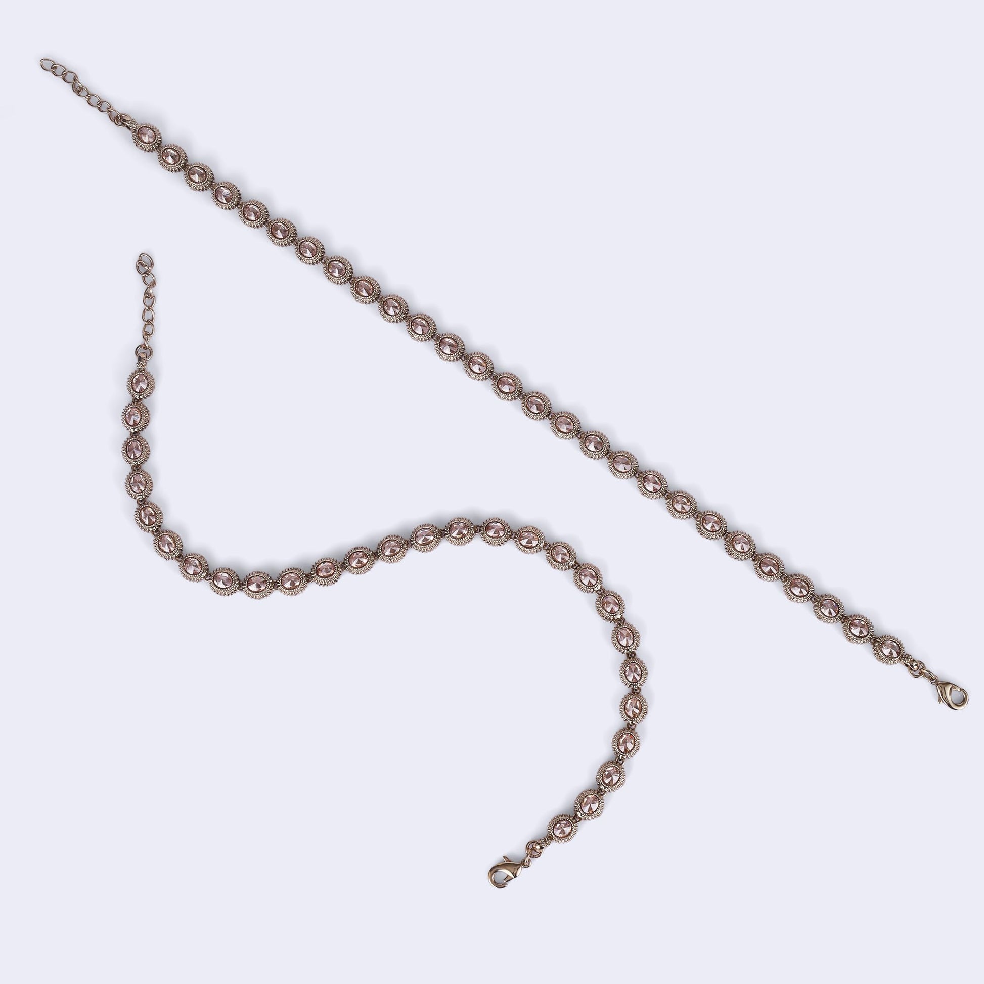 Saloni Fashion Jewellery Traditional Lovely Round Shape Gold Plated Set of 2 Anklet(Payal) For Women