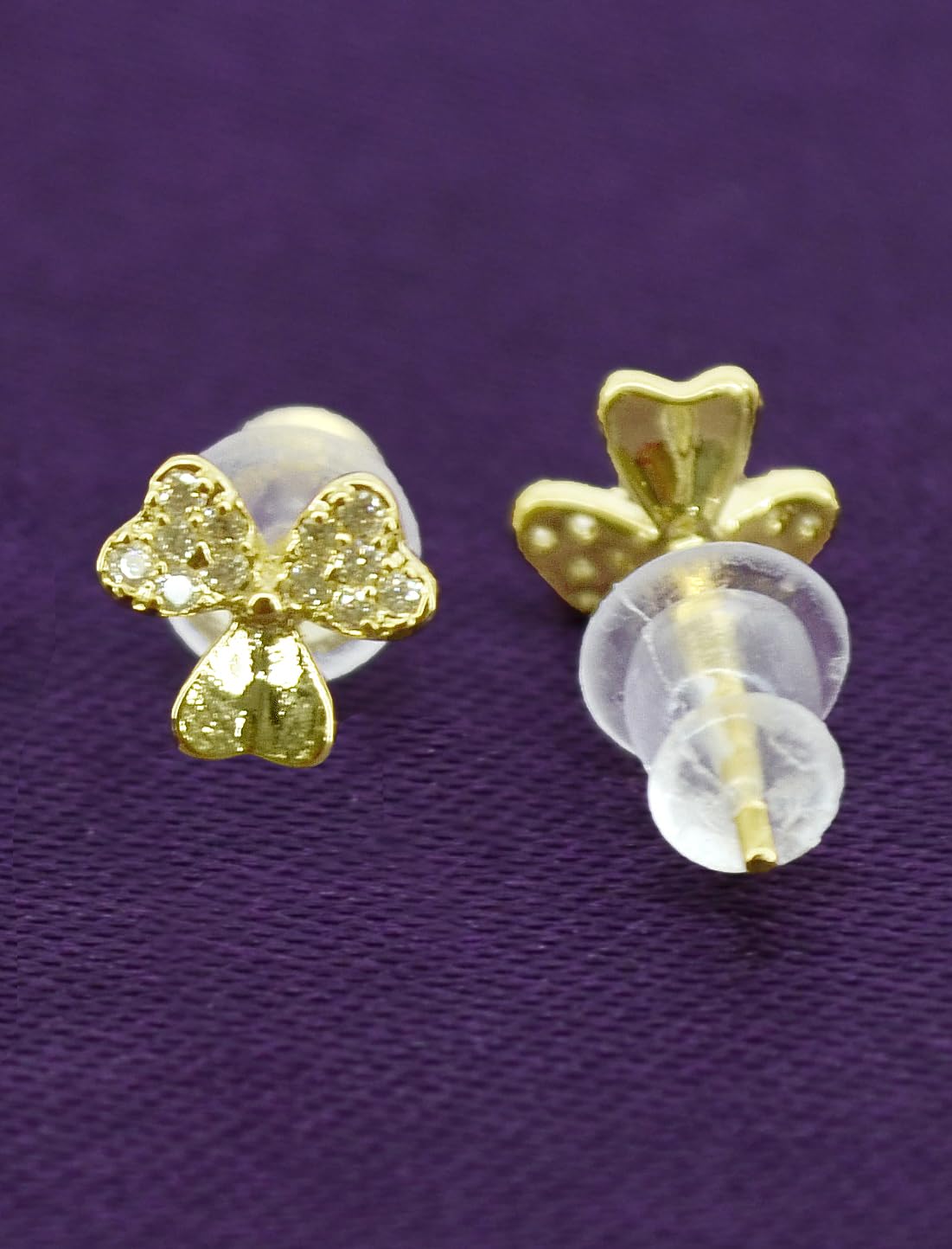 Saloni Fashion Jewellery Pleasing Flower Shape Pearl Brass Silver and Gold Plated Set of 3 Combo Stud Earring For Women and Girls