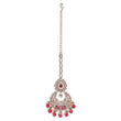 Saloni Fashion Jewellery Traditional Oval and Chandelier Shape Silver Gold Plated Maang Tikka For Women - view 2