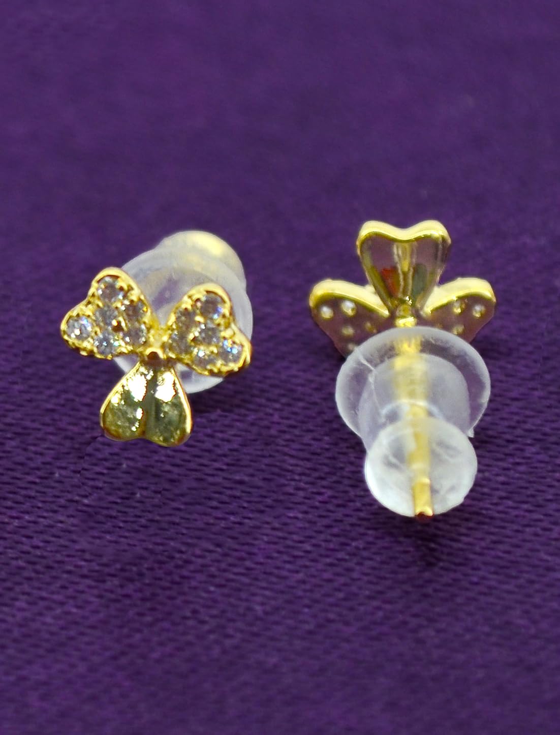 Saloni Fashion Jewellery Pleasant Flower Shape Pearl Brass Silver Plated Set of 3 Combo Stud Earring For Women and Girls