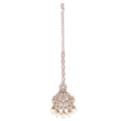Saloni Fashion Jewellery Traditional Chandelier and Flower Shape Silver Gold Plated Maang Tikka For Women - view 2